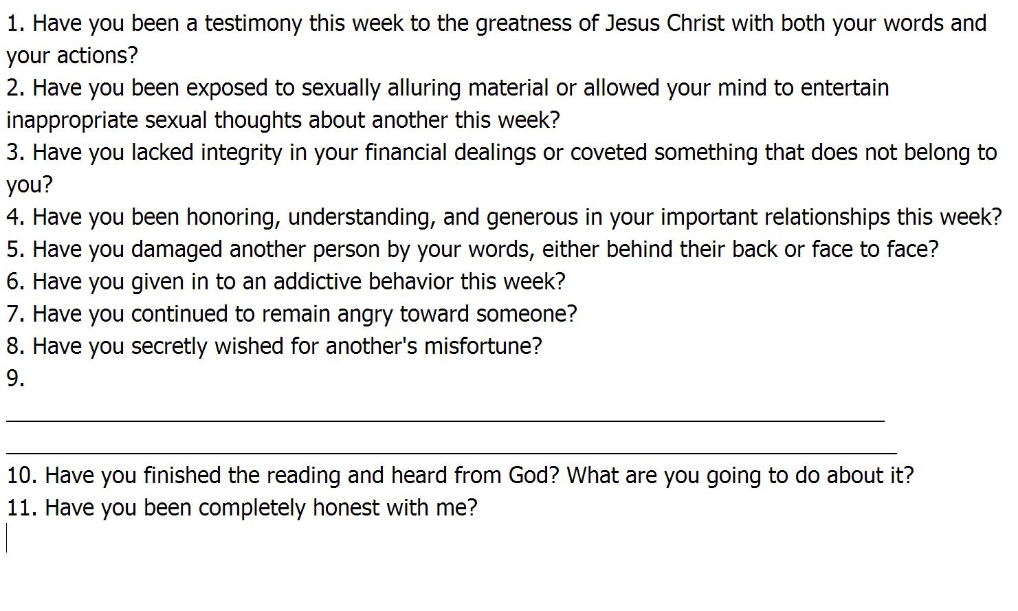 LTG Questions